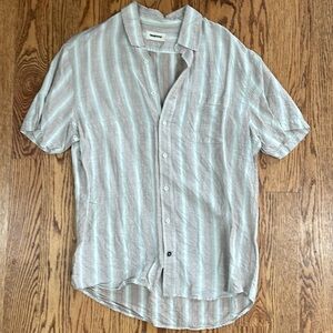 Taylor Stitch Striped Gray and White Shirt